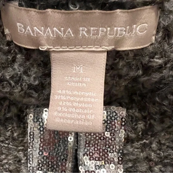 Banana Republic Mohair Blend Sequin-Trim Sweater Jacket - Size M - Picture 4 of 6